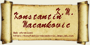 Konstantin Macanković vizit kartica